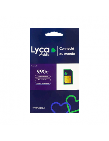 Carte SIM prépayée LYCA Mobile sans engagement + 7€50 de crédit.