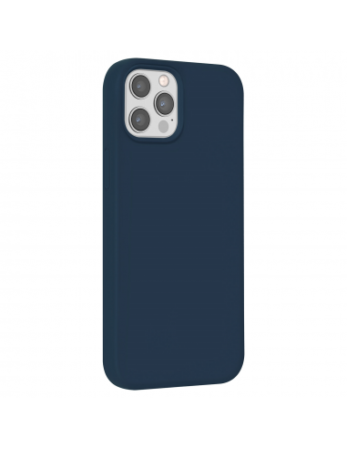 Coque iPhone 13 Pro en silicone souple effet peau de pêche bleu ciel