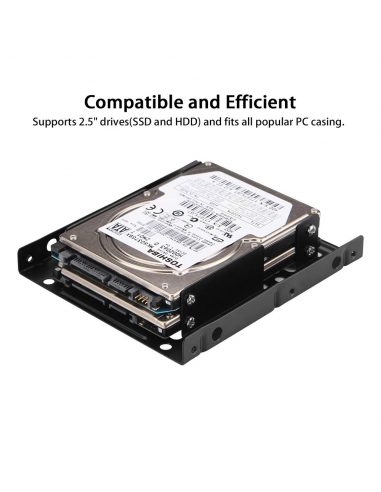 Support de pour Disque Dur SSD Double Kit de Disque Dur Interne 3,5 à 2