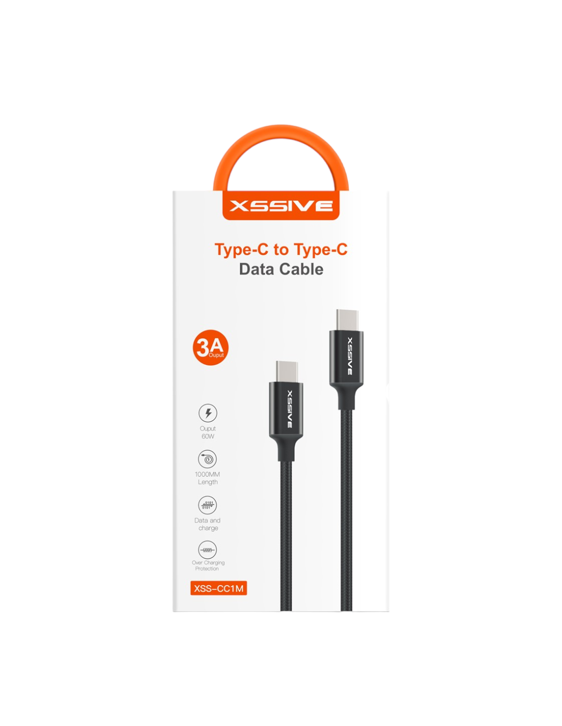Câble USB Type C vers USB Type C Nylon Tressé 2.4A XSSIVE 100cm