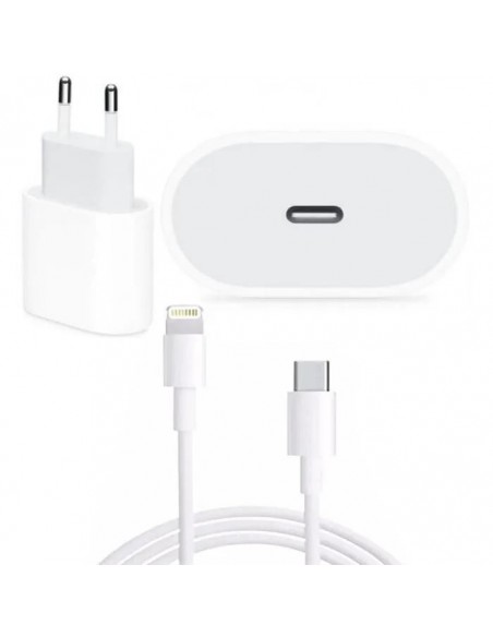 Câble 1m pour Apple Iphone Ipad + Chargeur Rapide 20W pour iphone